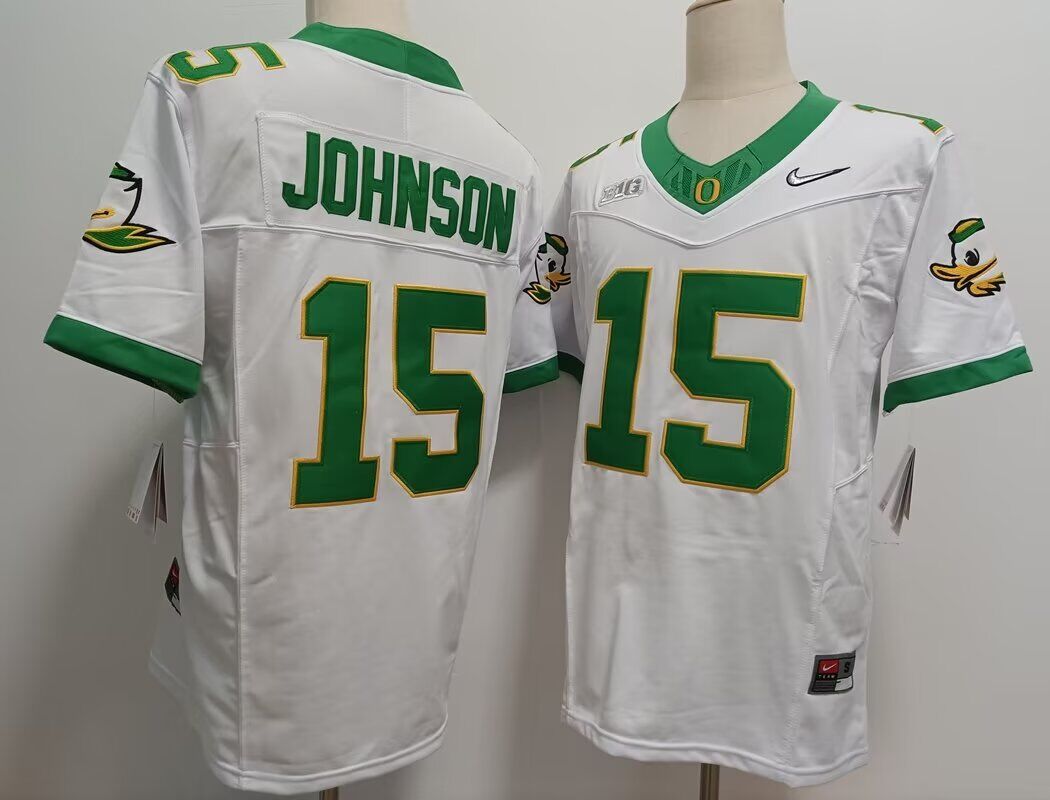 Men Oregon Ducks15 Tez Johnson 2024 NCAA Nike jersey->->NCAA Jersey